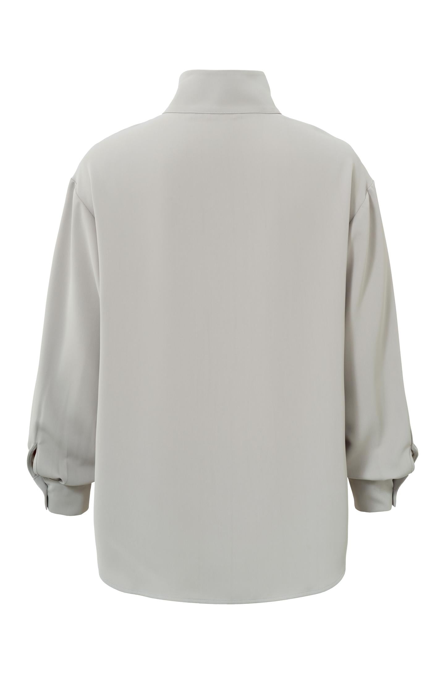 Top with turtleneck, long balloon sleeves and zipper