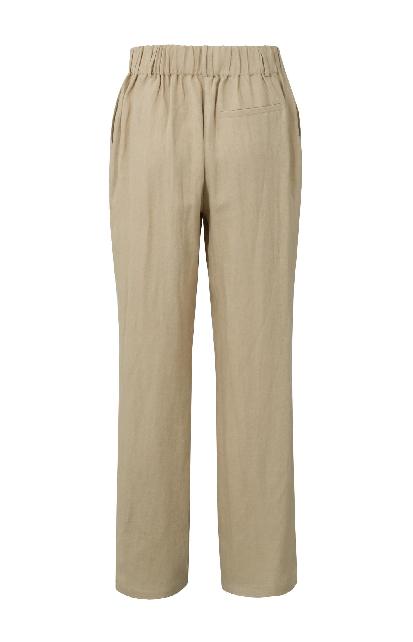 Trousers with buttons, side pockets and elastic waist
