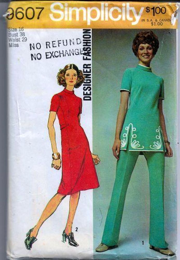 1970s Ladies Vintage Patterns, McCalls
