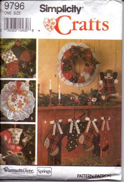 Download Simplicity 9796 Christmas Crafts Sewing Pattern Tree Skirt Wreath Stoc Vintagestitching Vintage Sewing Patterns PSD Mockup Templates