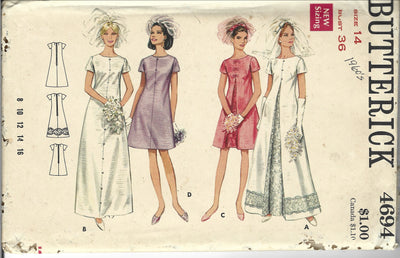 Butterick Pattern 4298 Wedding Gown, Bridesmaid and formal dresses