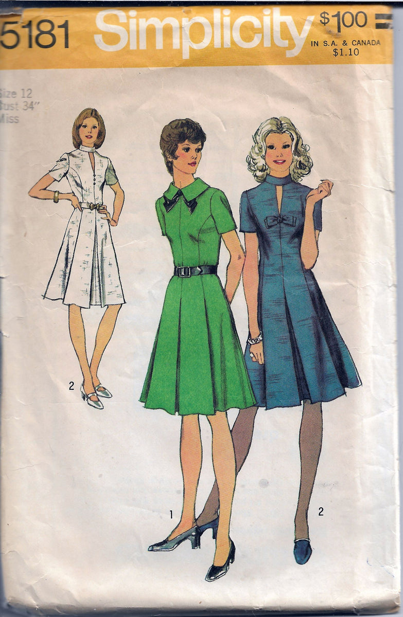 Simplicity 5181 Ladies Dress Vintage Sewing Pattern 1970s ...