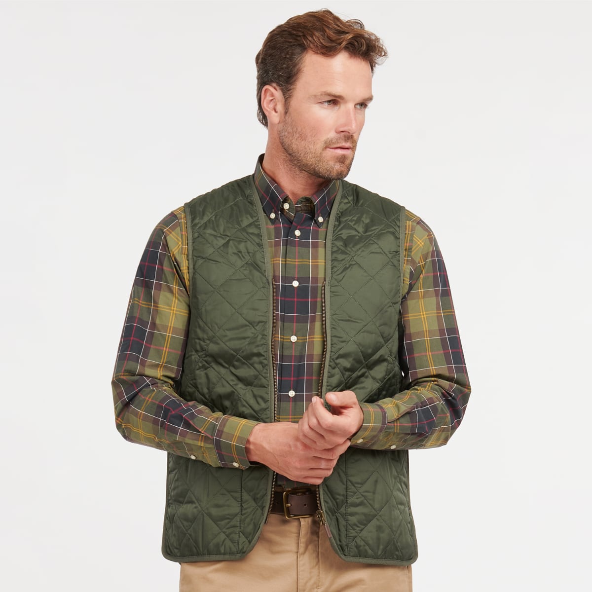 Barbour Zip-In Liner Quilted Men's Gilet | Rustic (Muted Lining)