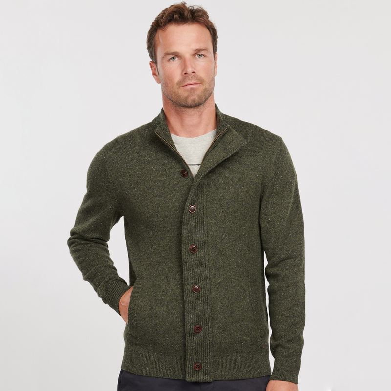 Barbour Tisbury Zip-Through Men's Cardigan | Dark Seaweed – Allweathers