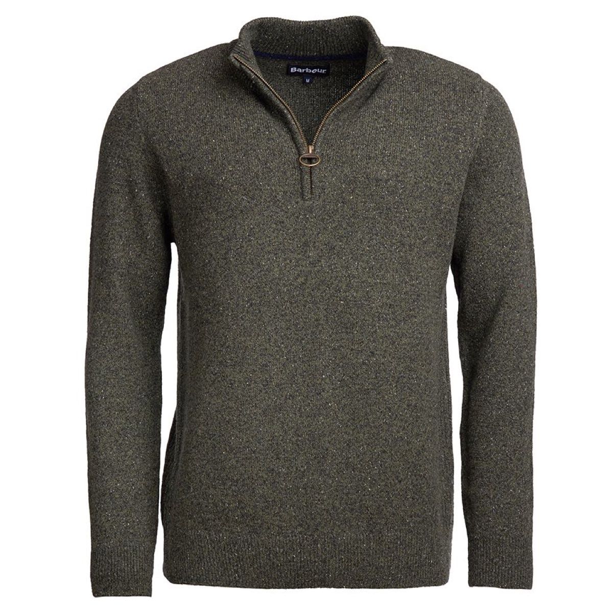 Barbour Tisbury Half Zip Men's Jumper | Dark Seaweed – Allweathers