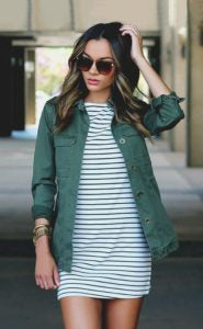 Spring Striped T-Shirt Dress