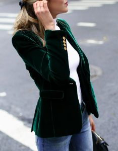 Green Velvet Blazer