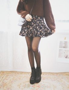 Fit and Flare Skirt + Combat Boots