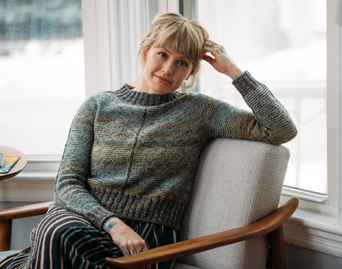 Knitting pattern for Metamorphic Sweater by Andrea Mowry
