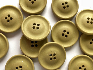 Smooth Matte Recycled Poly Button - Beige - Large