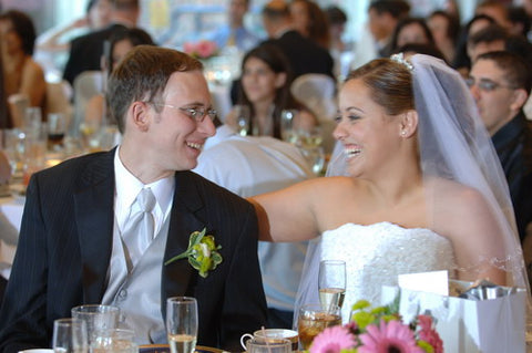 couple at a wedding dinner