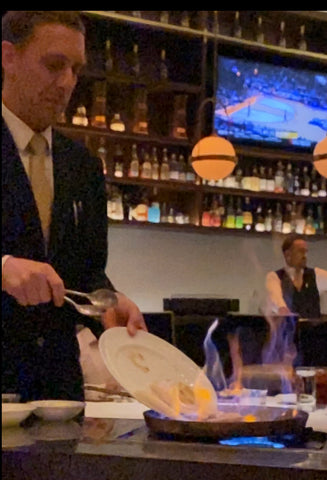 chef making bananas foster