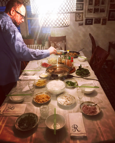 Hosting our hot pot (shbu shabu) dinner