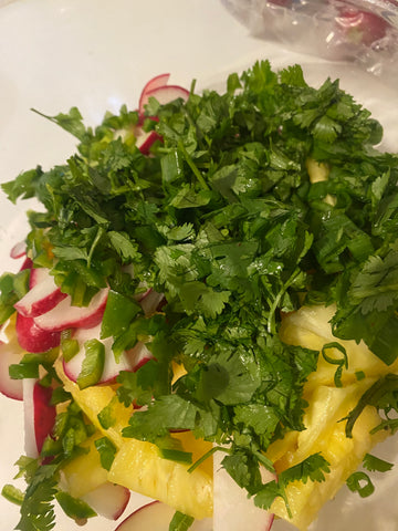 Pile of fresh chopped produce