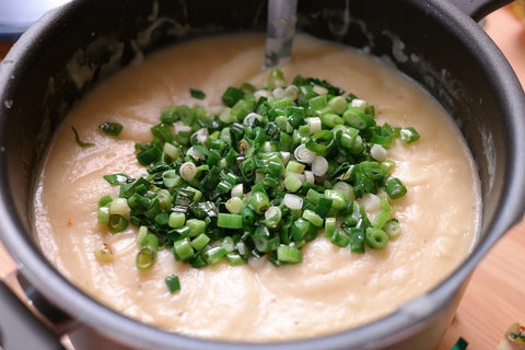 stock pot filled with soup