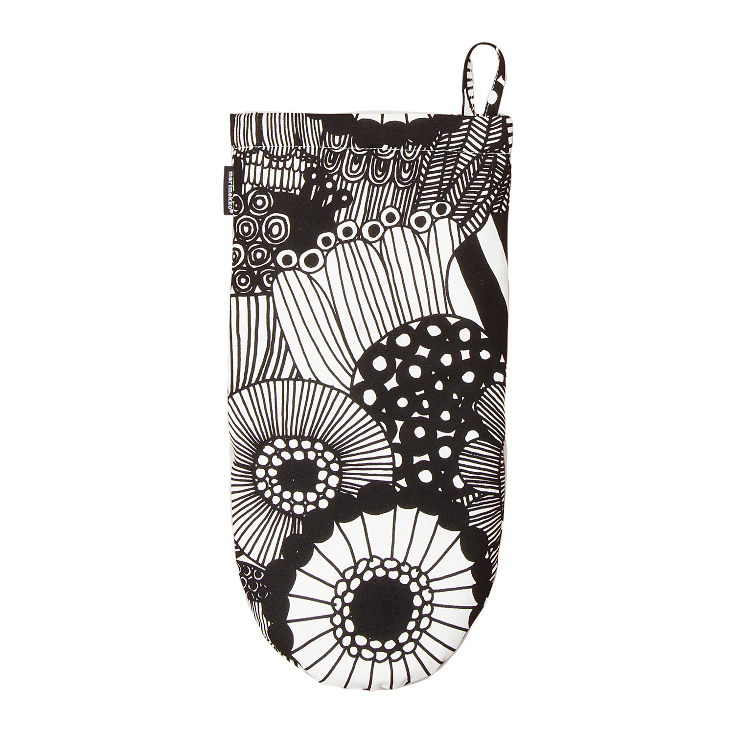 Marimekko Pieni Siirtolapuutarha Oven Mitten, white/black – Touch of Finland