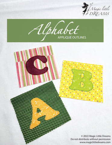 "Alphabet" letter applique outline pattern