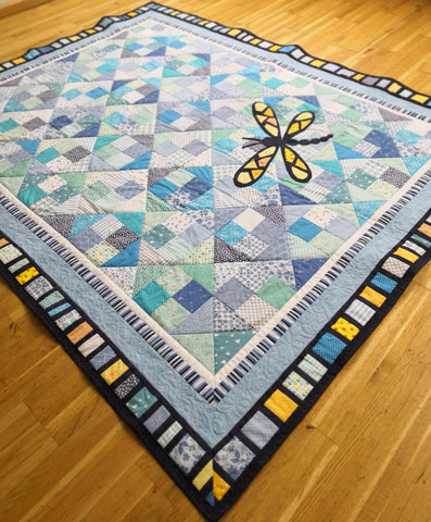 Blue "Dragonfly in the Sky" quilt