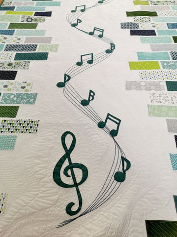 Stave with music notes on the "Sound of Music" quilt