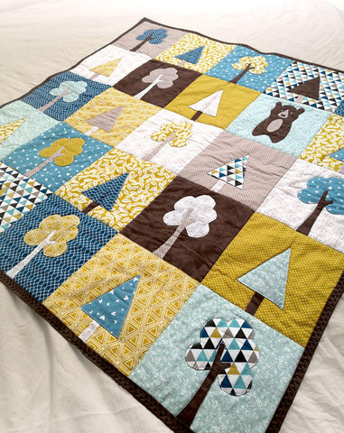 "Our Forest Winter" quilt for boys 
