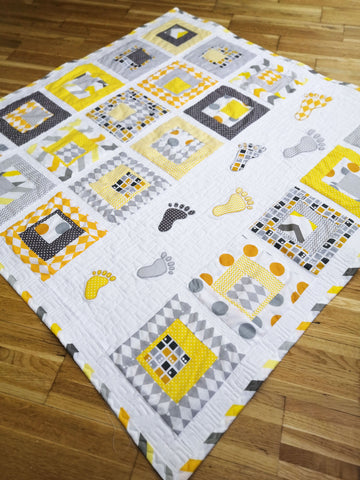 Gender neutral "Small Steps" baby quilt