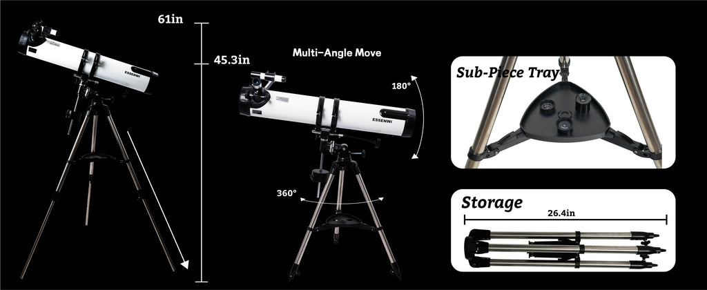 ESSENWI 2023 New 114EQ Newtonian Telescope for Adults Astronomy