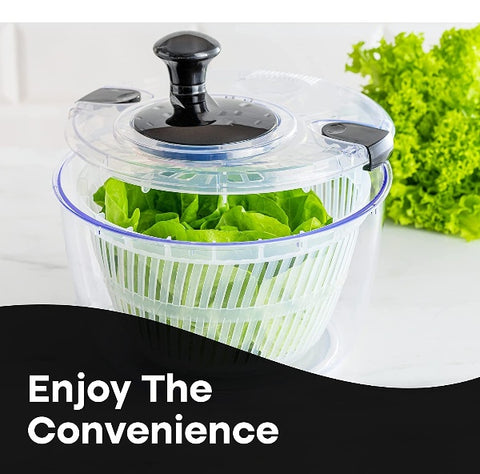 OXO Clear Bowl 10 In Large Salad Spinner with Extra Storage Lid