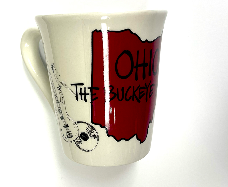 Hartstone Art Pottery Ohio State Buckeyes Block O Large Coffee Mug Stein.  VGC