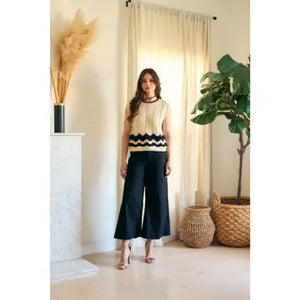 Cotton Cable Knit Sleeveless Top - Pebble & Pear