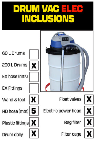 Drum Vac electric inclusions