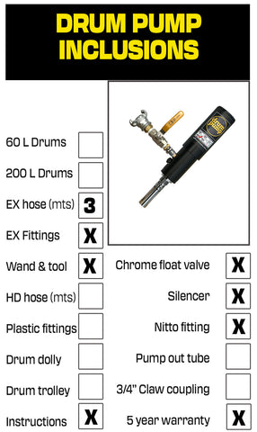 Drum pump 20 ATEX inclusions