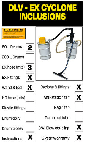 60 cfm ATEX cyclone vacuum system