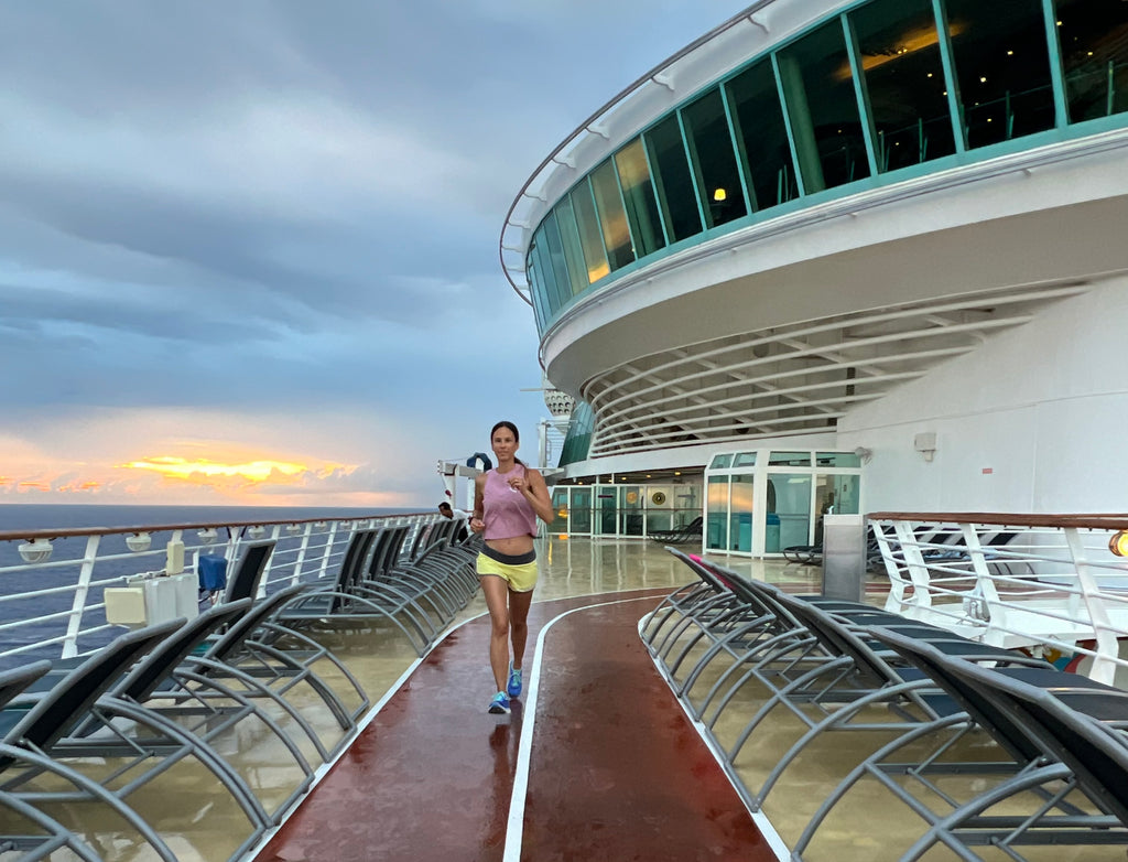 Erica Sara running on a cruise ship