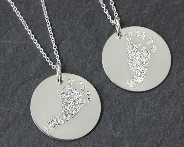 custom footprint necklaces
