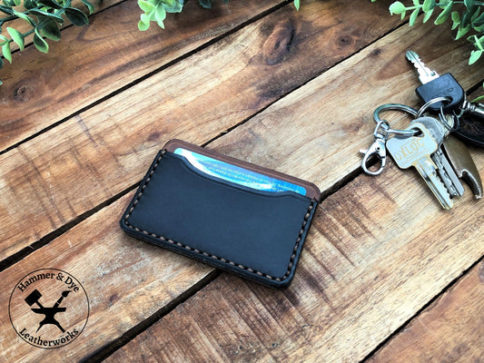 Blue/Black Leather Cardholder Wallet