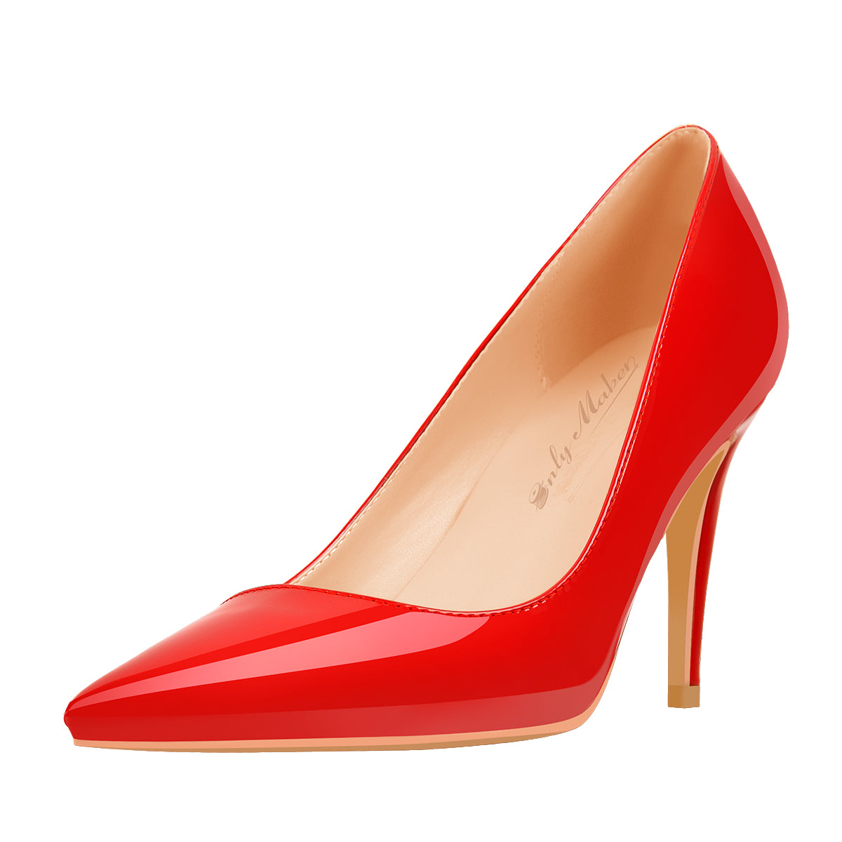 8cm Heel Patent Leather Red Pointed Toe High Heel Pumps – Onlymaker