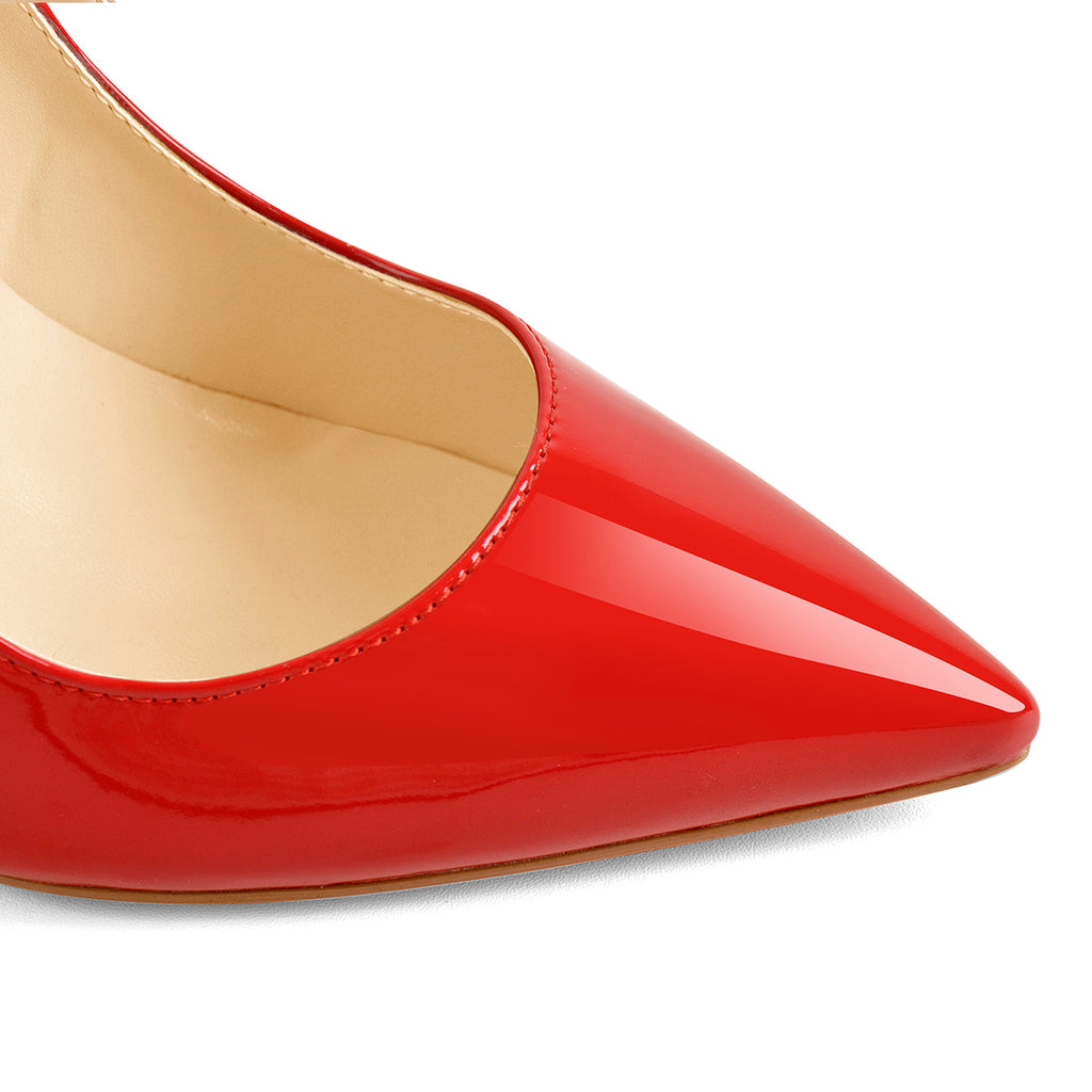 8cm 10cm 12cm Red Pointed Toe Slip On High Heel Pumps – Onlymaker