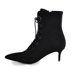low heel pointed toe ankle boots