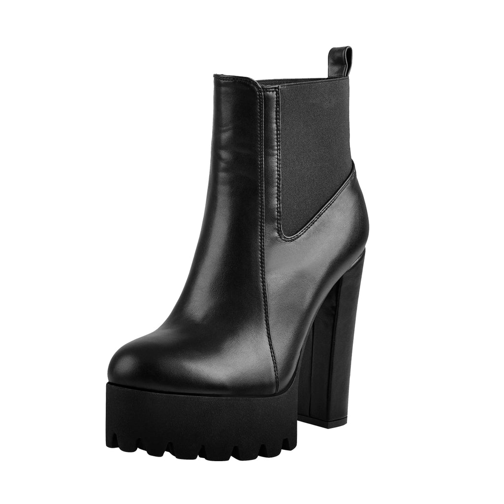 high heel chunky ankle boots