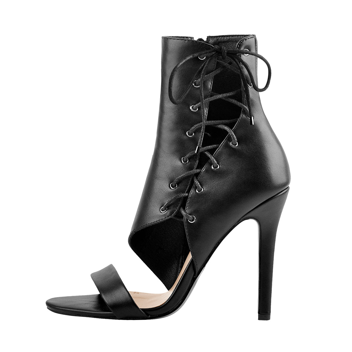 Lace Up Cutout High Heel Sandal Boots – Onlymaker