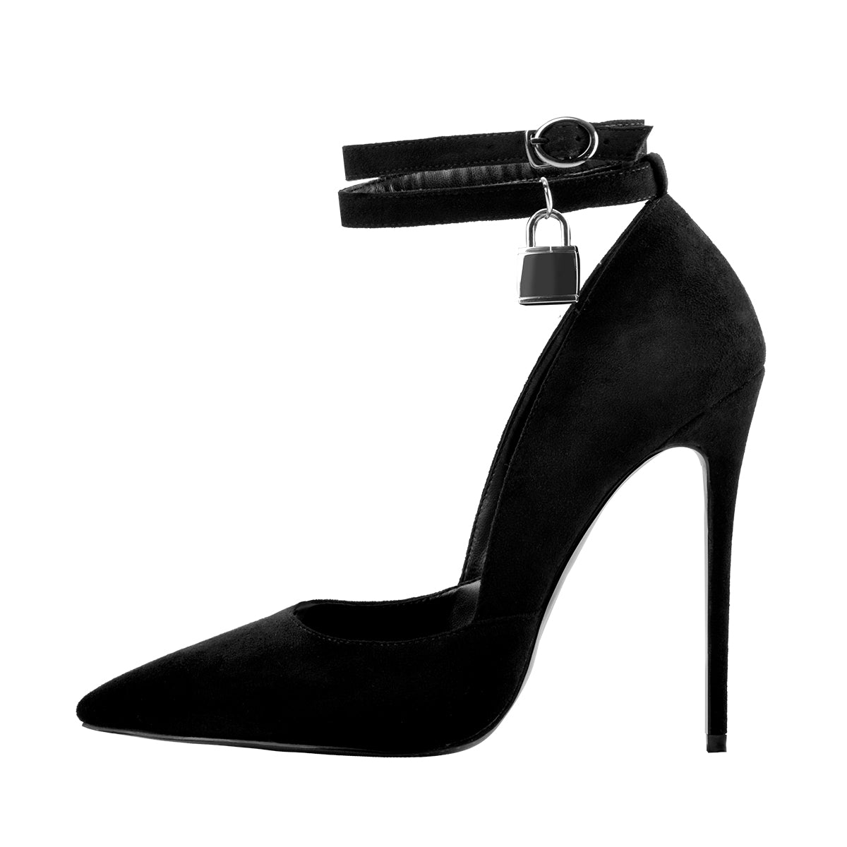 Pointed Toe Double Ankle Strap With Lock High Heel Pumps