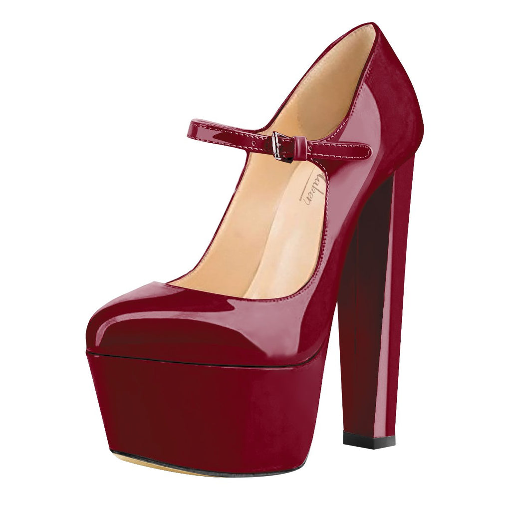 maroon mary jane shoes