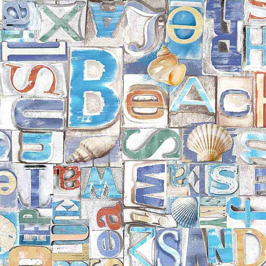 Thomas Little Ocean Blue Beach Fabric & Nautical Fabric FQ Bundle