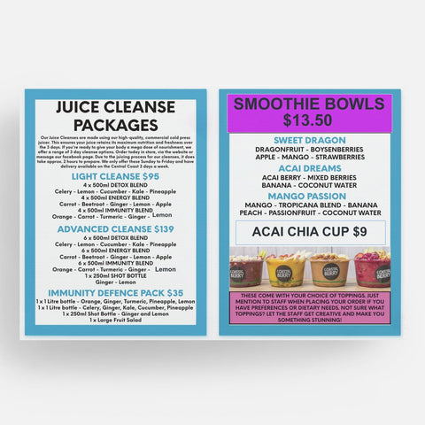 acai bowls and juice cleanse