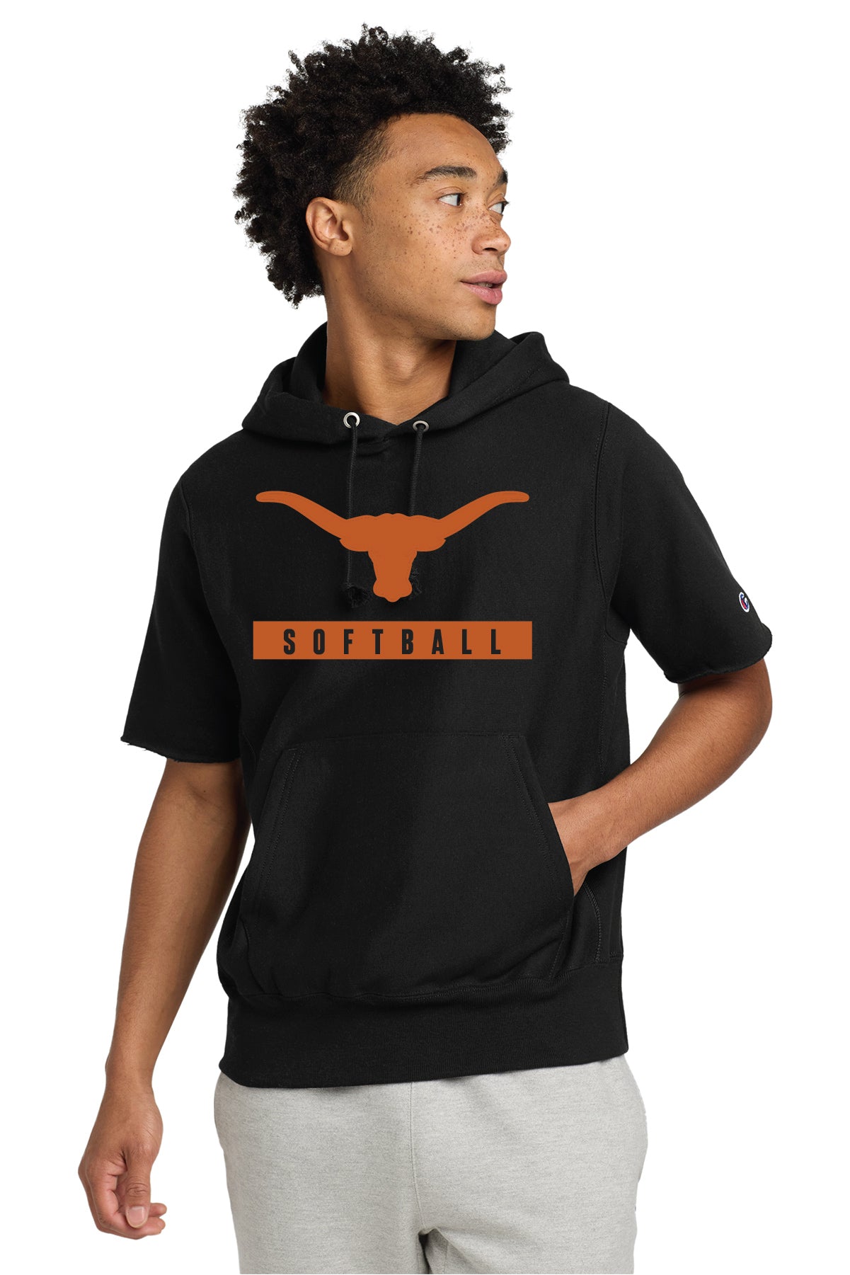 West Field Softball Champion ® Reverse Weave ® Short Sleeve Hooded Sweatshirt