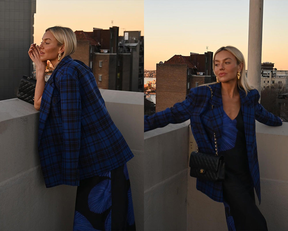 The Samantha Blazer in Cobalt courtesy of @saskiawotton