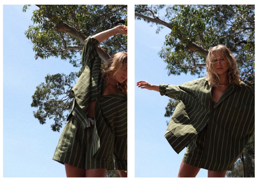 matching shirt and shorts set amelia courtney skippon in nature