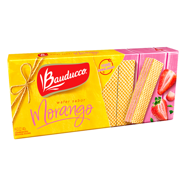 Biscoito Wafer Morango - Bauducco • 140 G – Made in Market