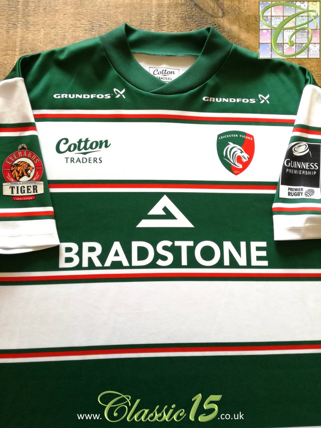 MEN'S RUGBY UNION LEICESTER TIGERS 2006/2007 AWAY SHIRT JERSEY MAILLOT SIZE  L