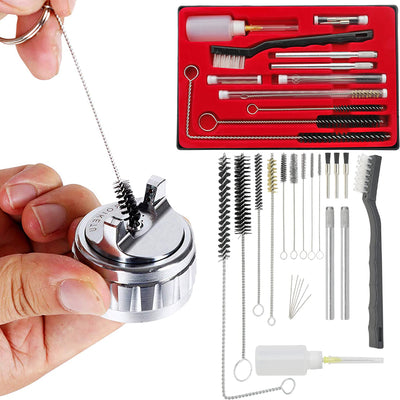 DECFLO 17 PCS Paint Spray Gun Cleaning Maintenance Brush Kit - Wire  Lubricant Cleaner w/Nylon Mini Brushes and Needles for Tattoo  Equipment，HVLP